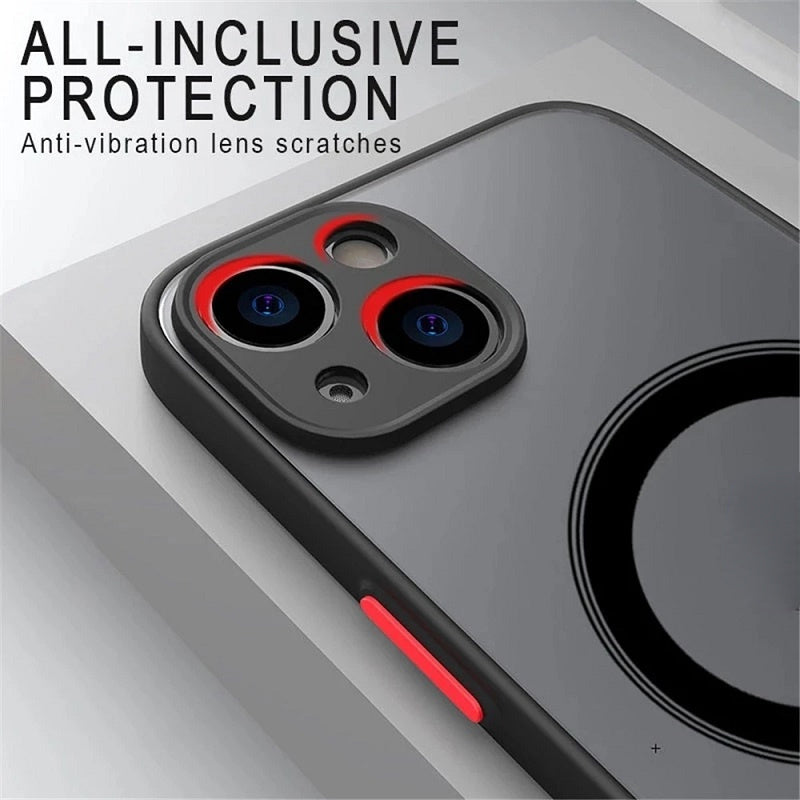 Luxury Matte Armor Case with Magnetic Wireless Charging Compatibility for iPhone 11/12/13/14/15 Pro Max Mini Plus XS Max XR X, Shockproof Protective Phone Cover