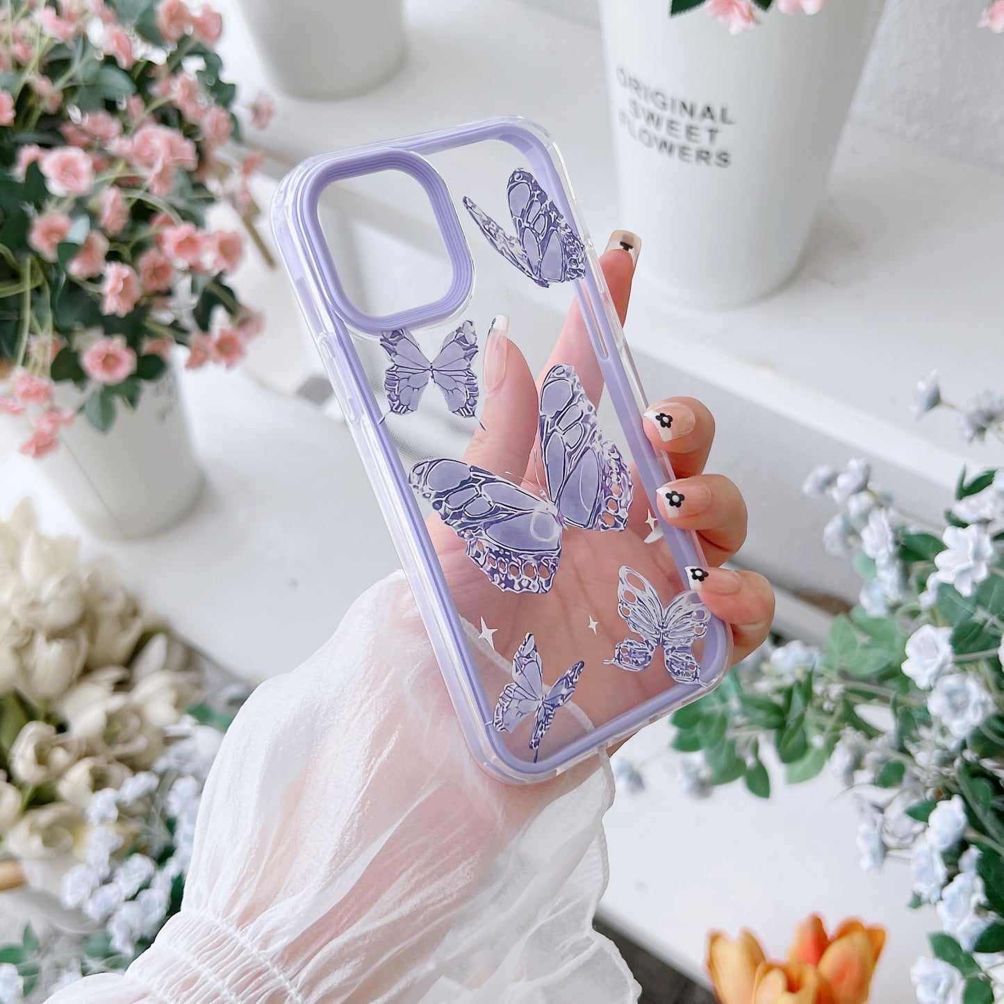 Shockproof Protective Phone Case With Butterflies Design - All-Inclusive Protection For IPhone 6/7/8/11/12/13/14/X/XR/XS Max/Plus/Pro/Pro Max/SE2/mini, Gift For Birthday/Easter/Boyfriend/Girlfriend