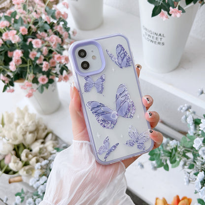 Shockproof Protective Phone Case With Butterflies Design - All-Inclusive Protection For IPhone 6/7/8/11/12/13/14/X/XR/XS Max/Plus/Pro/Pro Max/SE2/mini, Gift For Birthday/Easter/Boyfriend/Girlfriend