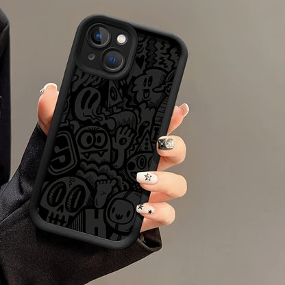 Super Cool Black Graffiti Phone Case for Iphone15/15Plus/15Pro/15Promax, Iphone 14/14Plus/14Pro/14Promax, Iphone 13/13Pro/13Promax, Iphone 12/12Pro/12Promax, Ip Hone 11/11Pro/11Proamx, Iphone 7/8Plus, Iphone Xr/Xsmax